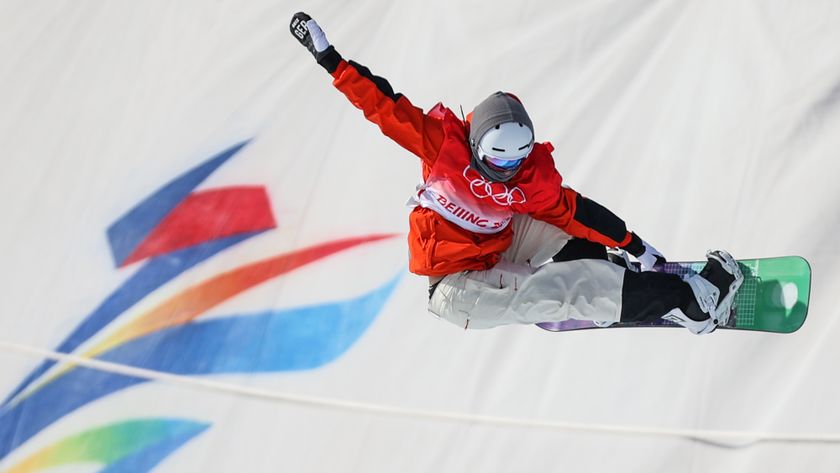Ayumu Hirano of Team Japan competes during the Men's Snowboard Halfpipe Final on day 7 of the Beijing 2022 Winter Olympics at Genting Snow Park on February 11, 2022. 