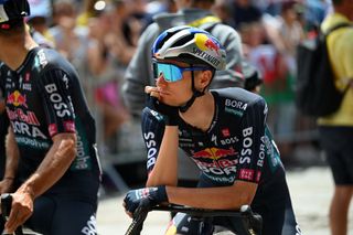 TROYES FRANCE JULY 07 Jai Hindley of Australia and Team Red Bull BORA hansgrohe prior to the 111th Tour de France 2024 Stage 9 a 199km stage from Troyes to Troyes UCIWT on July 07 2024 in Troyes France Photo by Dario BelingheriGetty Images