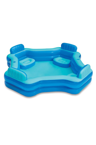 Play Day Square Inflatable Deluxe Comfort Family Pool, Blue, Ages 6 and Up, Unisex