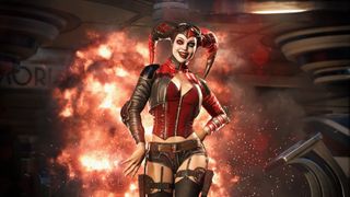Harley Quinn doesn't look at explosions