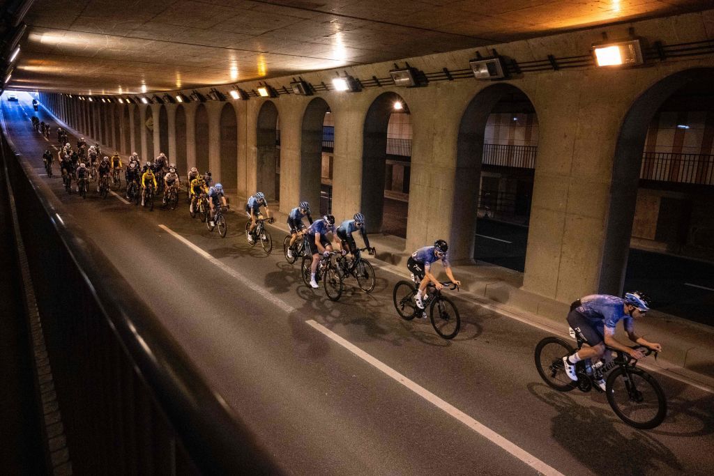 The peloton rides in the streets during the Tour de France Saitama Criterium cycling race in Saitama on November 6 2022 Photo by Yuichi YAMAZAKI AFP Photo by YUICHI YAMAZAKIAFP via Getty Images