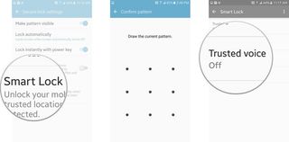 Tap on Smart Lock, enter your password, pattern, or pin, and then tap on trusted voice