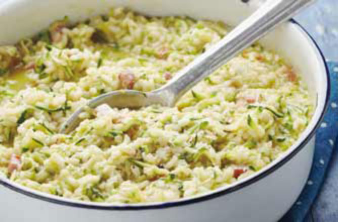 Courgette and bacon risotto