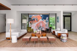living space and art at Brazil-inspired Miami house by Strang Design