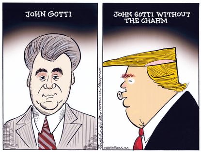 Political Cartoon U.S. Trump Vs John Gotti