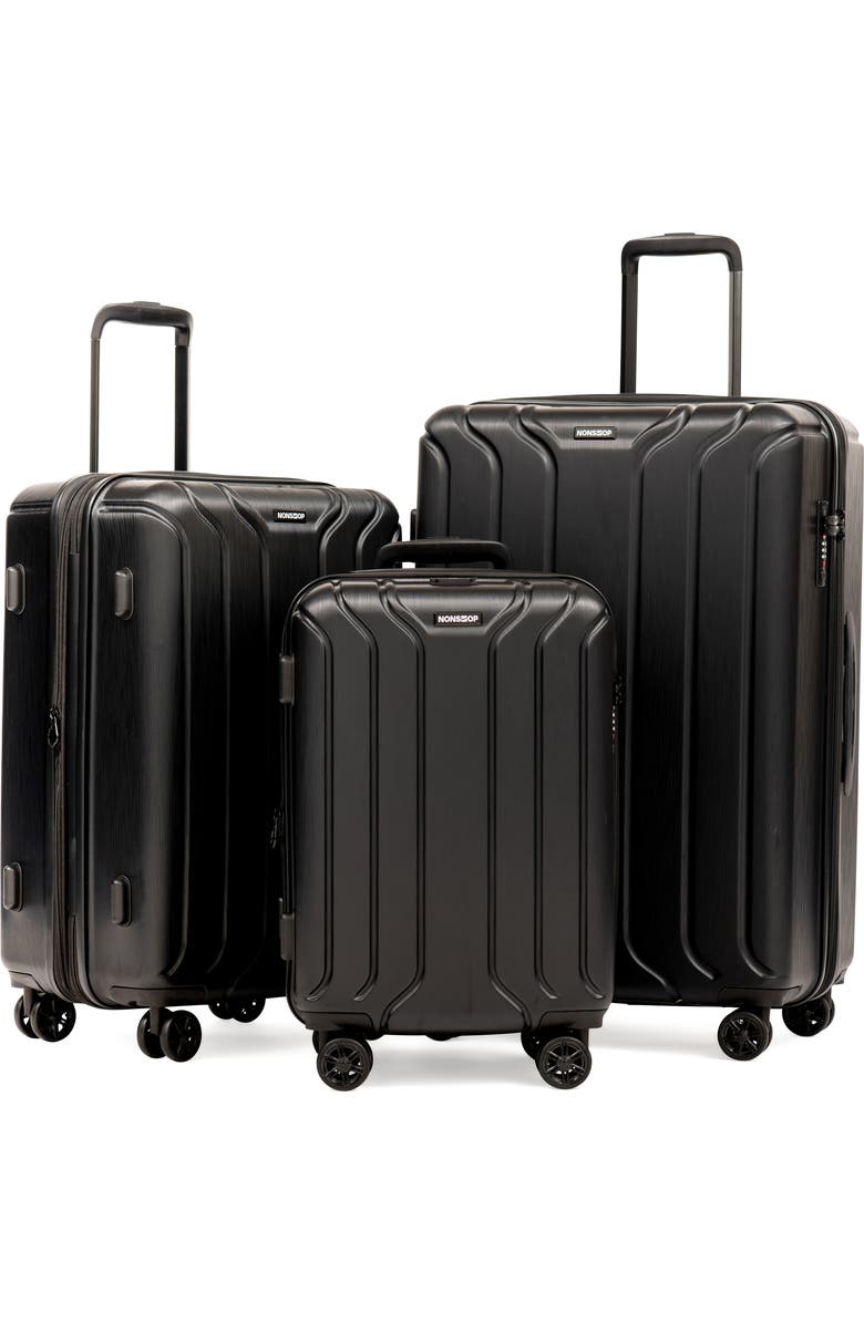 New York 3-Piece Expandable Spinner Luggage Set and 3-Piece Packing Cube Set