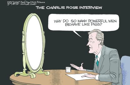 Political cartoon U.S. Charlie Rose sexual harassment