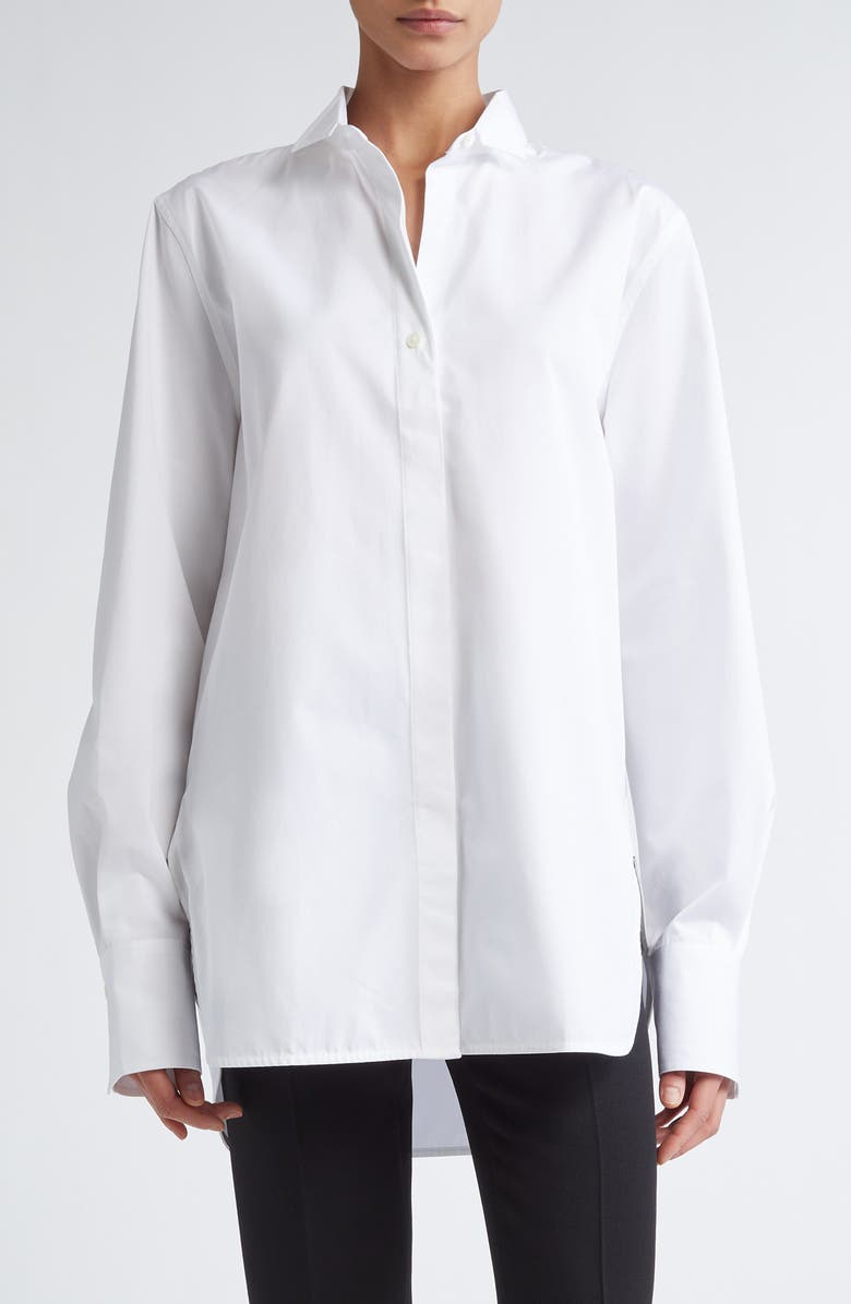 Wingtip Collar Organic Cotton Poplin Button-Up Shirt