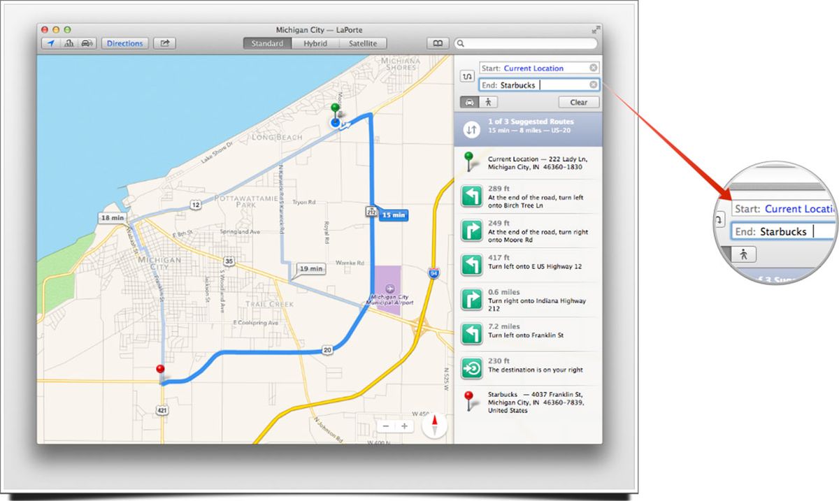 How to send directions in Maps from OS X Mavericks to your iPhone or