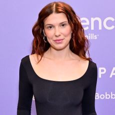 Millie Bobby Brown paired her sweatpants with Moon Boots from a 2021 collaboration with Chloé