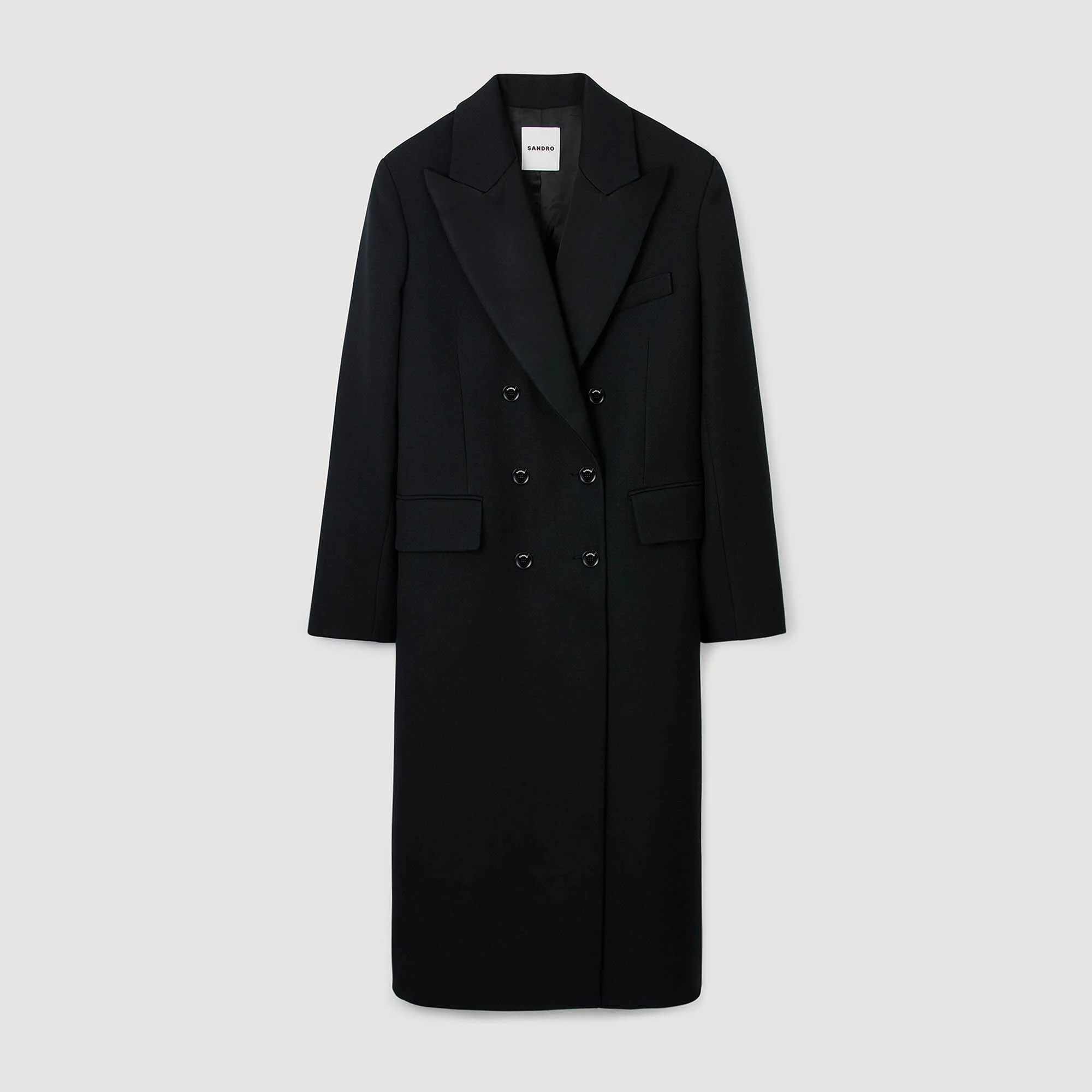 An image of a Sandro black trench coat