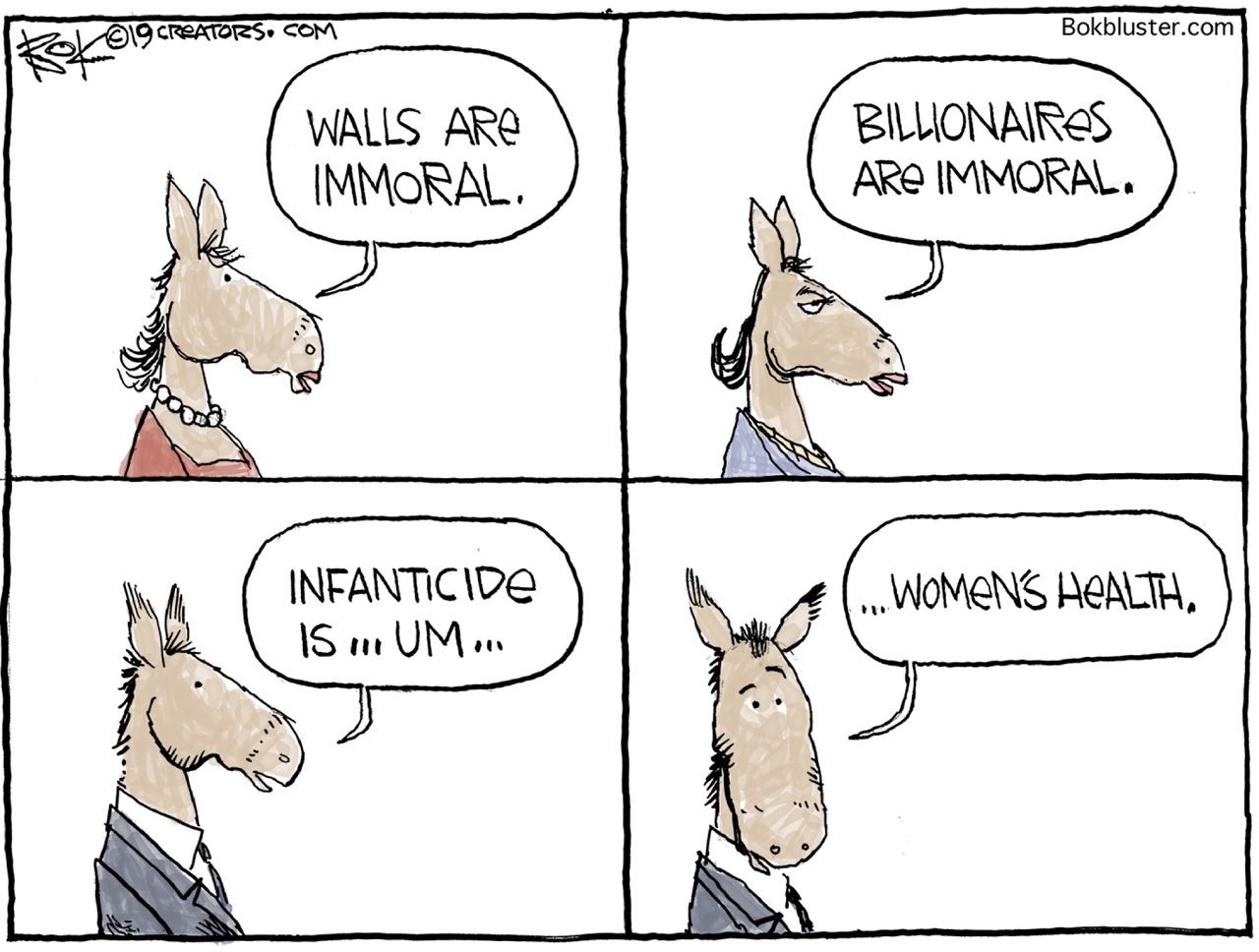 Political Cartoon U.S. wall Democrats abortion Women&amp;#039;s Health