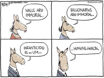 Political Cartoon U.S. wall Democrats abortion Women&amp;#039;s Health