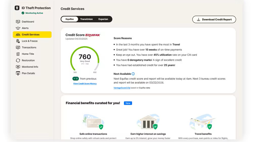 Norton LifeLock credit monitoring