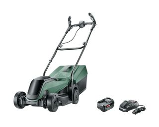 Image of green BOSCH lawn mower