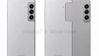 An alleged leaked mockup rendering of the "Galaxy Z Rollable" from Samsung, which shows a static "shell" that the phone's hardware slots into, as it rolls out from the left and back in.