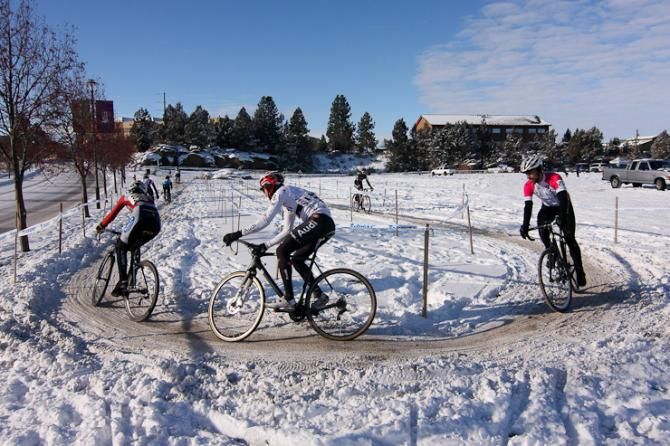 The snow was a major feature again Sunday, but temps were higher