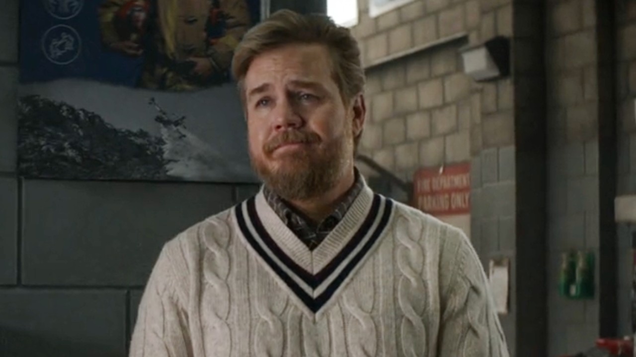 Landon at the fire station in Fire Country mid-season finale.