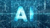 AI Font 3D in digital cyber space