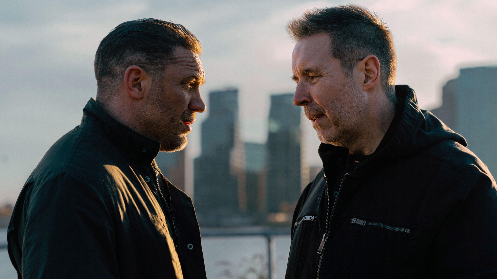Tom Hardy and Paddy Considine in Mobland