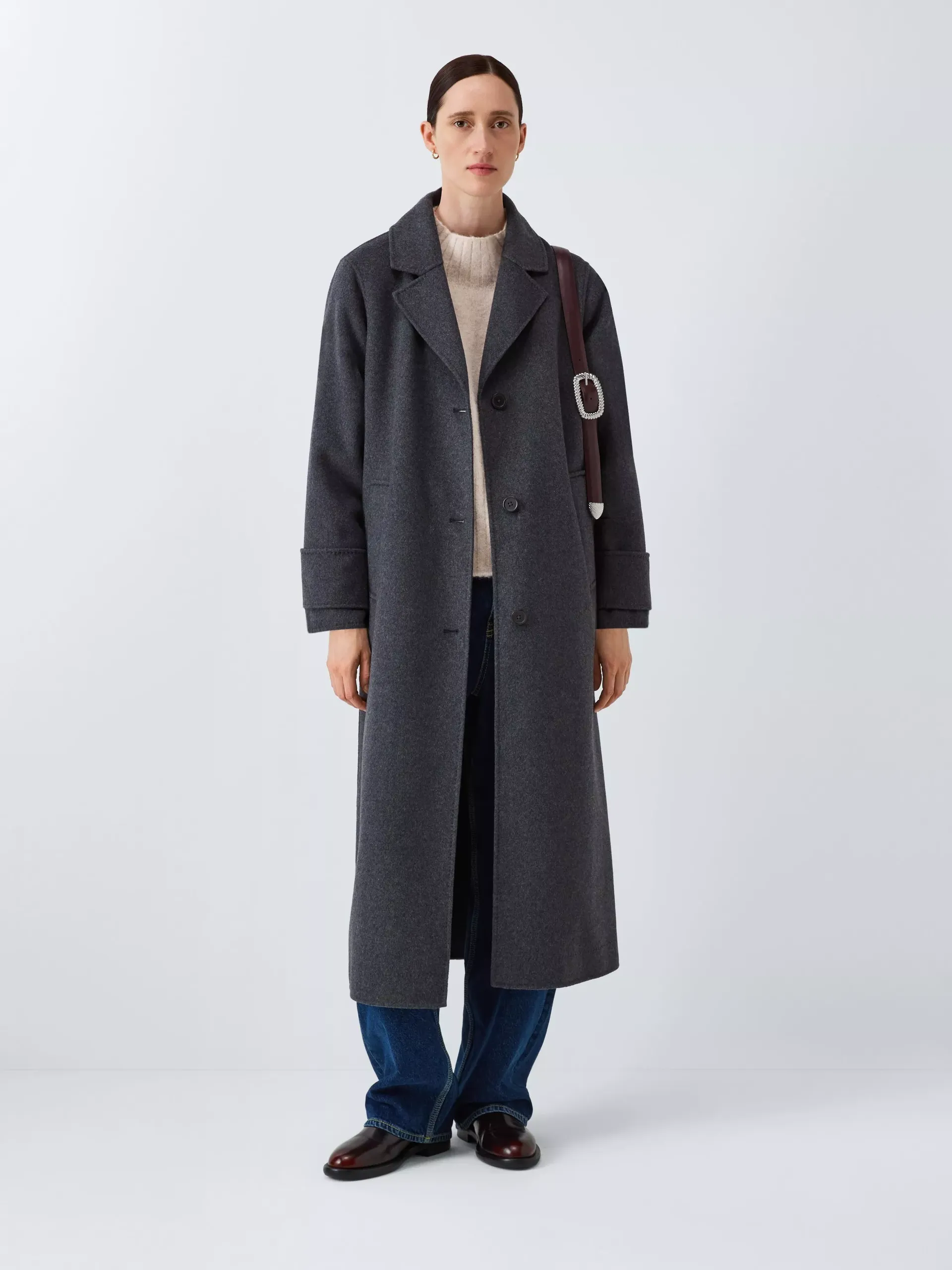 John Lewis X Rejina Pyo Wool Blend Cuff Detail Coat, Grey