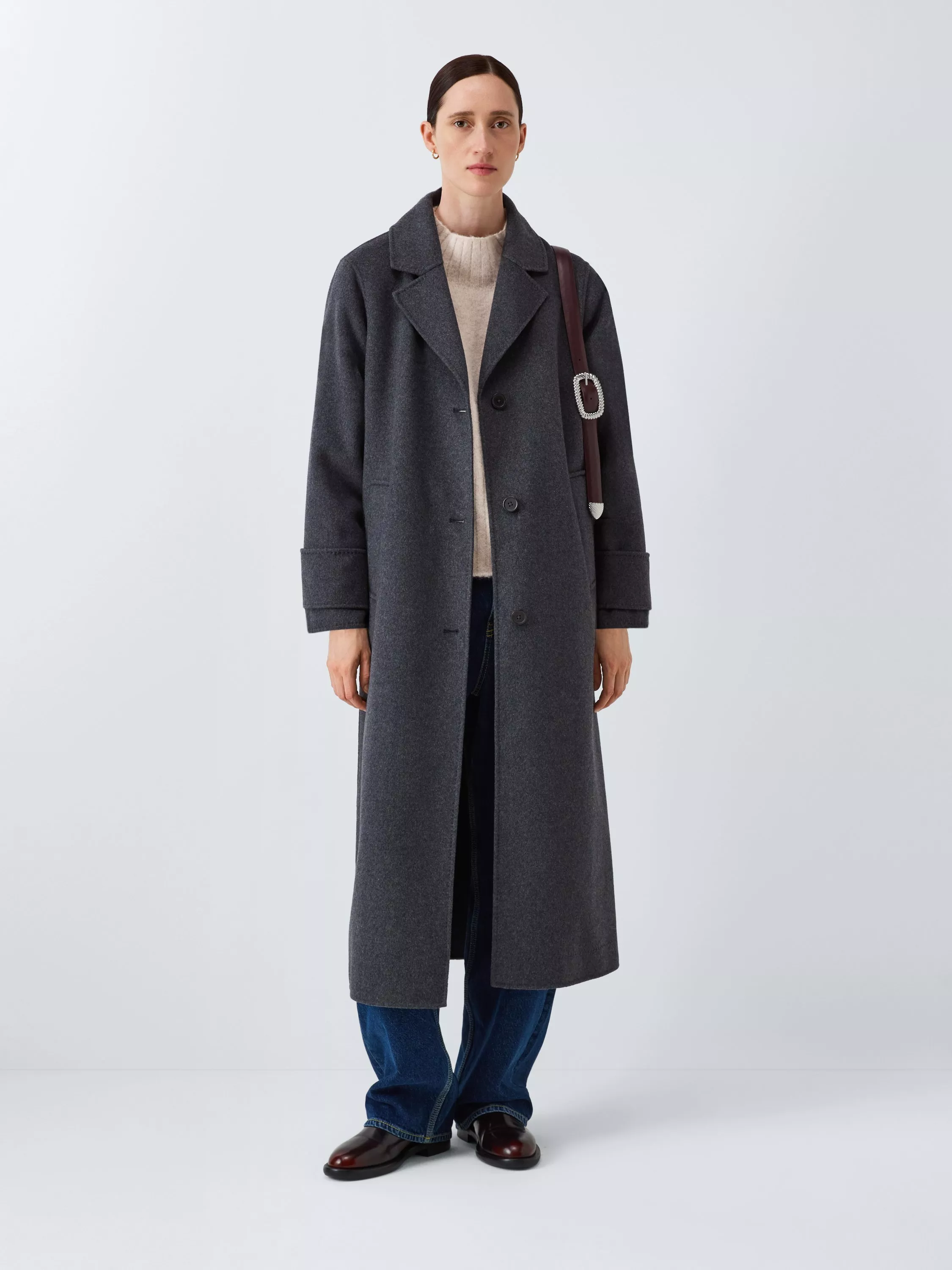 John Lewis X Rejina Pyo Wool Blend Cuff Detail Coat, Grey