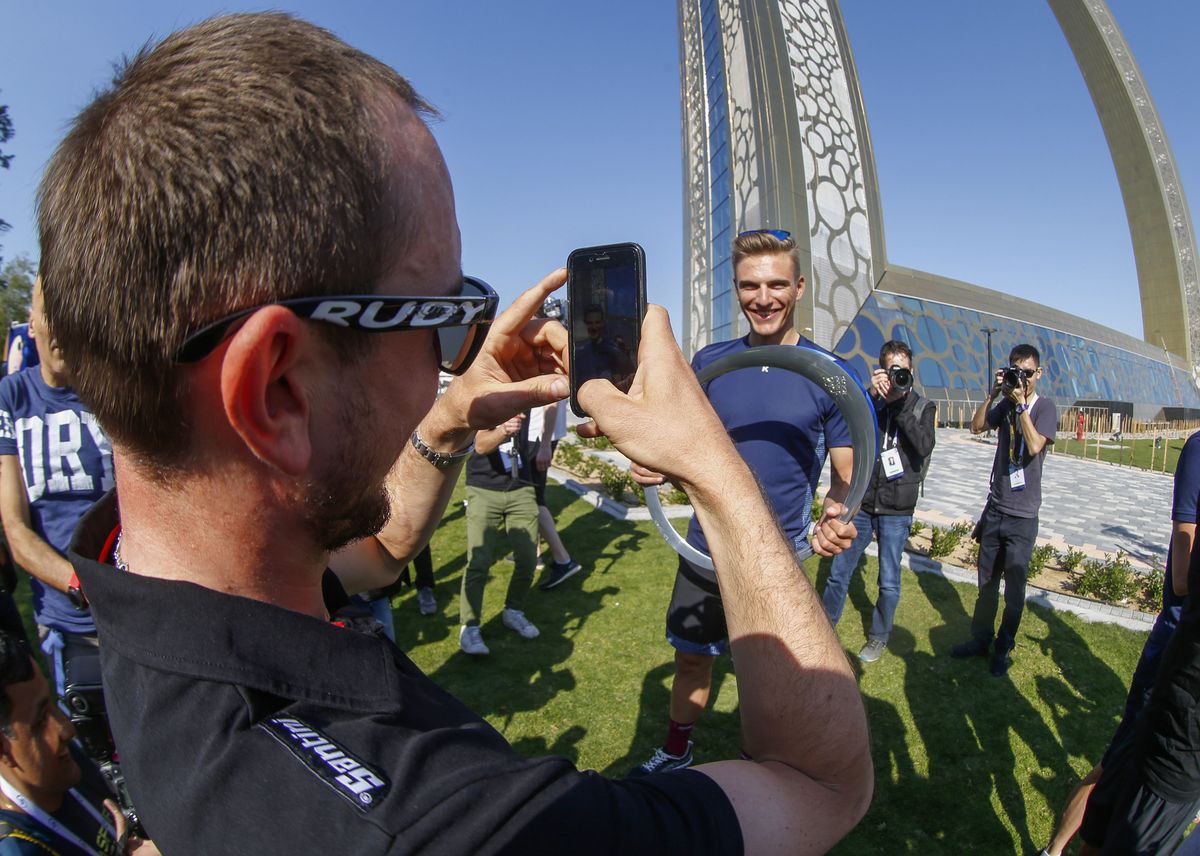 John Degenkolb snaps a photo of Marcel Kittel