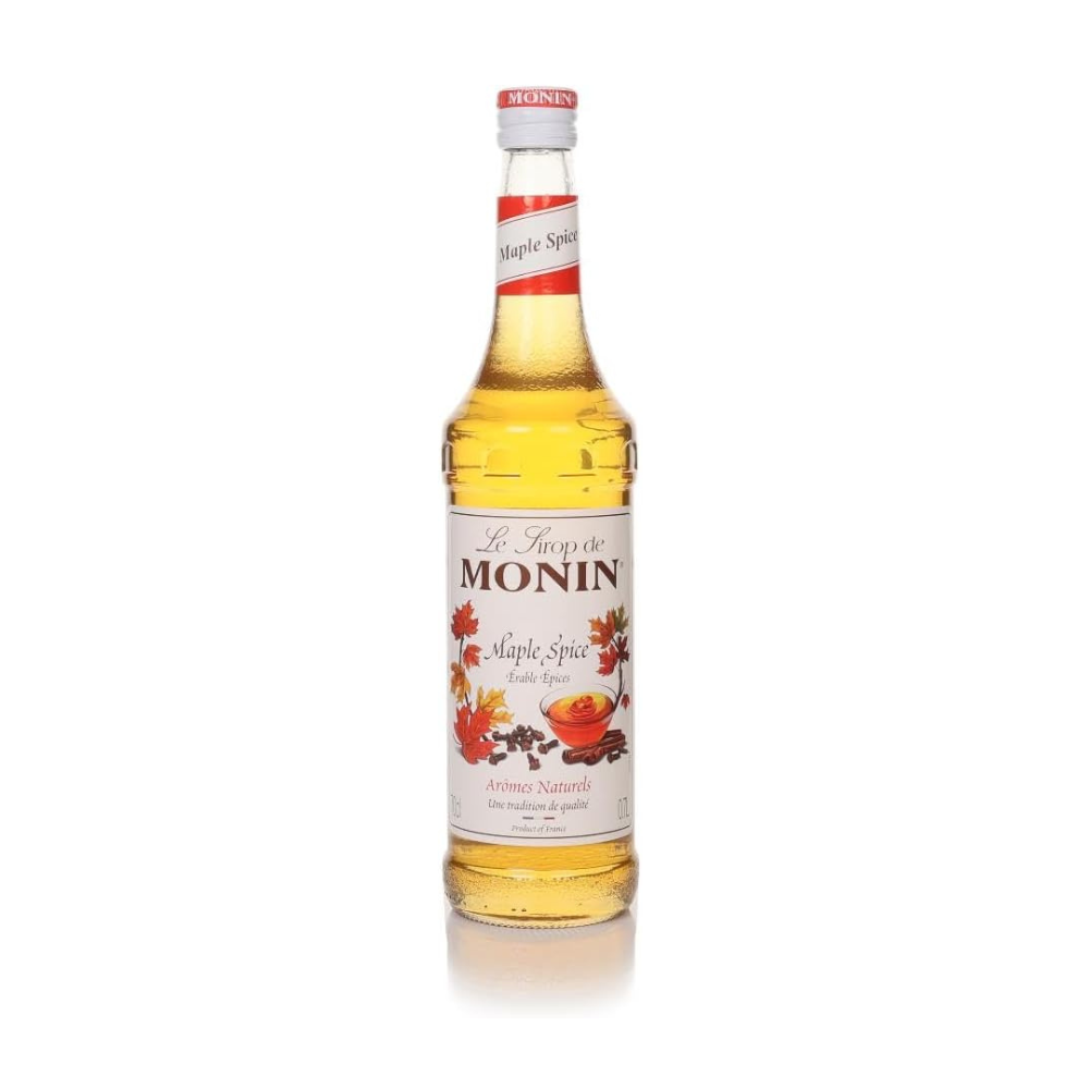 Monin Premium Maple Spice Syrup 700ml for Coffee and Cocktails. Vegan-Friendly, Allergen-Free, 100% Natural Flavours and Colourings