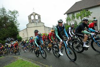 Riders during Dauphine 2024 stage 1