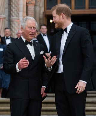 King Charles and Prince Harry at a royal engagement