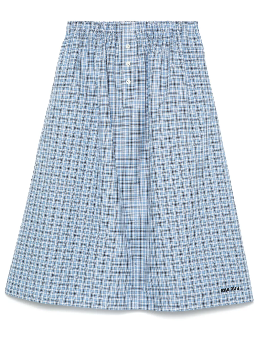 Miu Miu Plaid-Check Midi Skirt | 38