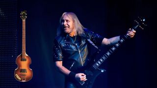 Ian Hill of Judas Priest performs in support of the Redeemer Of Souls Tour at Fox theater on October 19, 2014 in Detroit, Michigan.