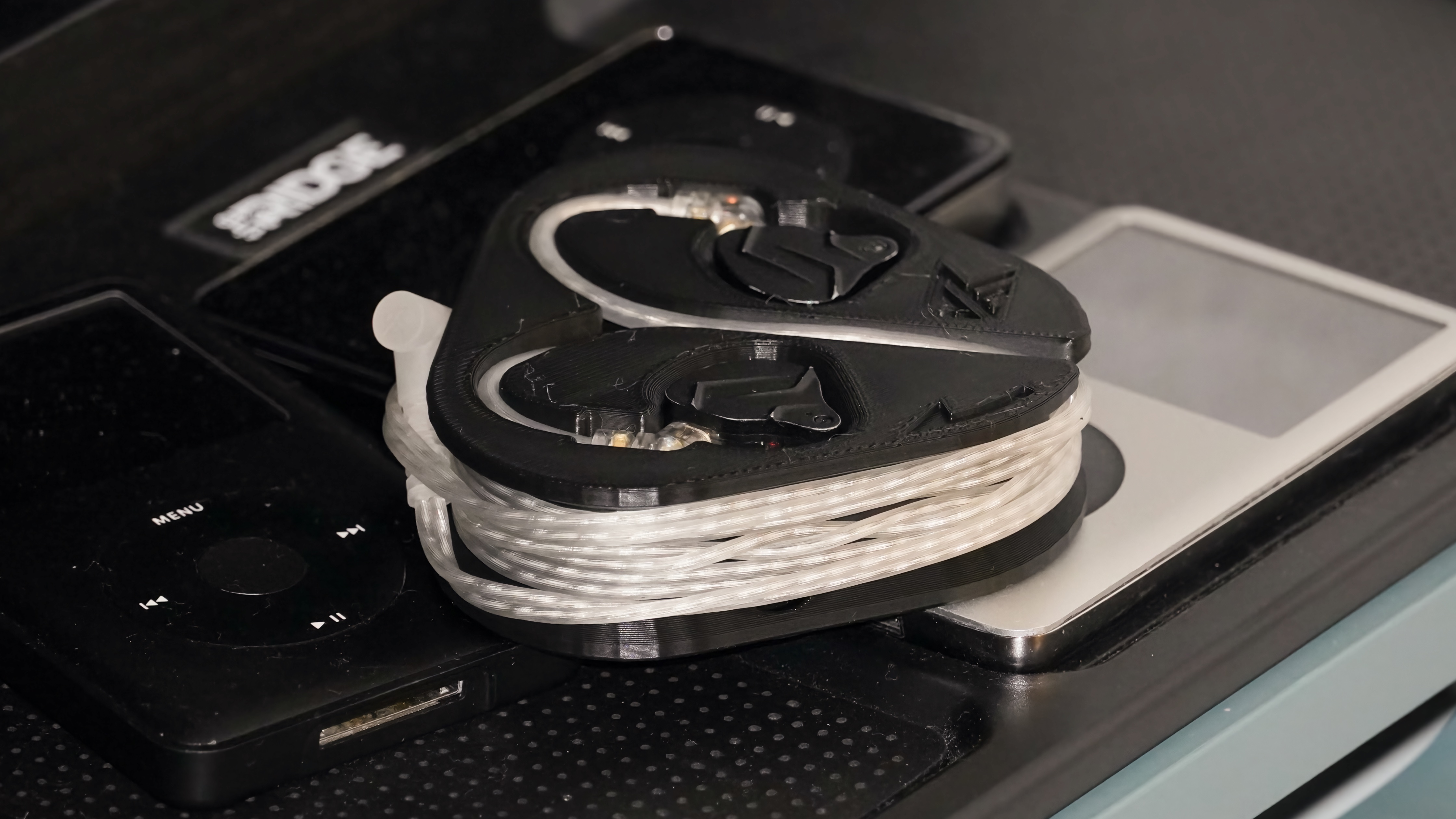 An IEM wrap case made using a Bambu Lab A1 Mini printer.