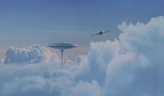 Luke flying to Cloud City
