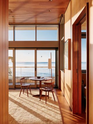 dining area looking out towards the sea at Surf House