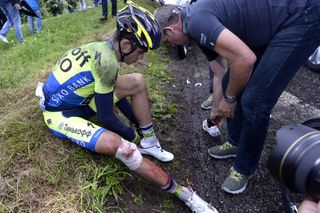 Alberto Contador has crashed on stage ten of the 2014 Tour de France