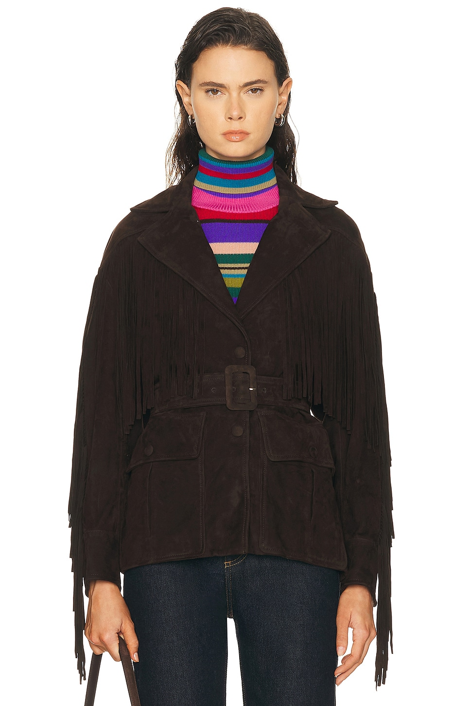 Nour Hammour Cassidy Suede Fringe Jacket