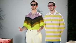 Kevin and Franklin Jonas wearing sunglasses on Claim to Fame season 1