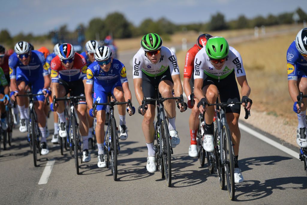 Dimension Data and QuickStep boss the front of the break on stage 17