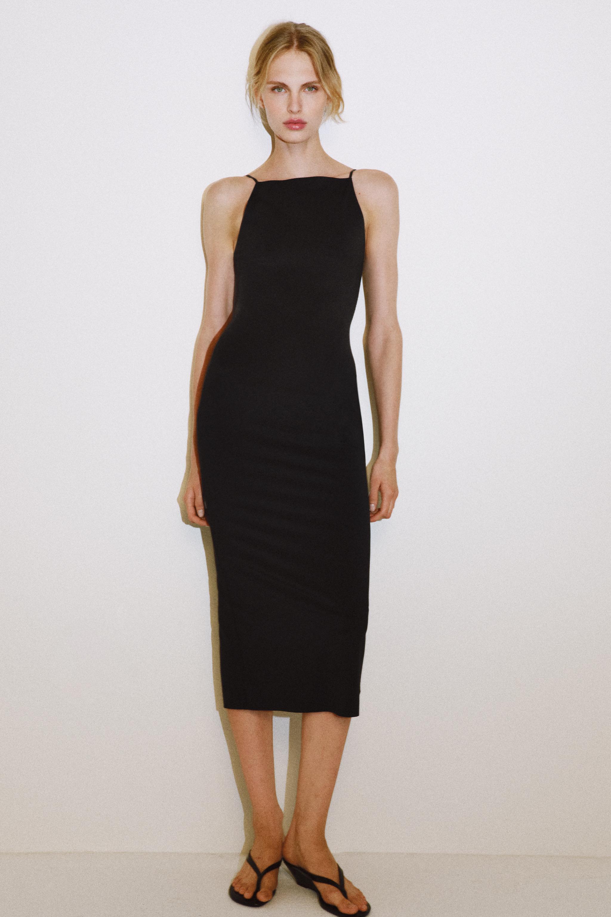 Polyamide Blend Midi Dress - Black - S