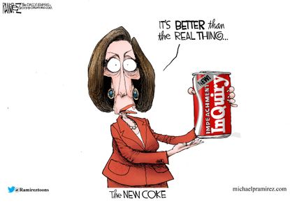 Political Cartoon U.S. Pelosi The New Coke Impeachment Inquiry