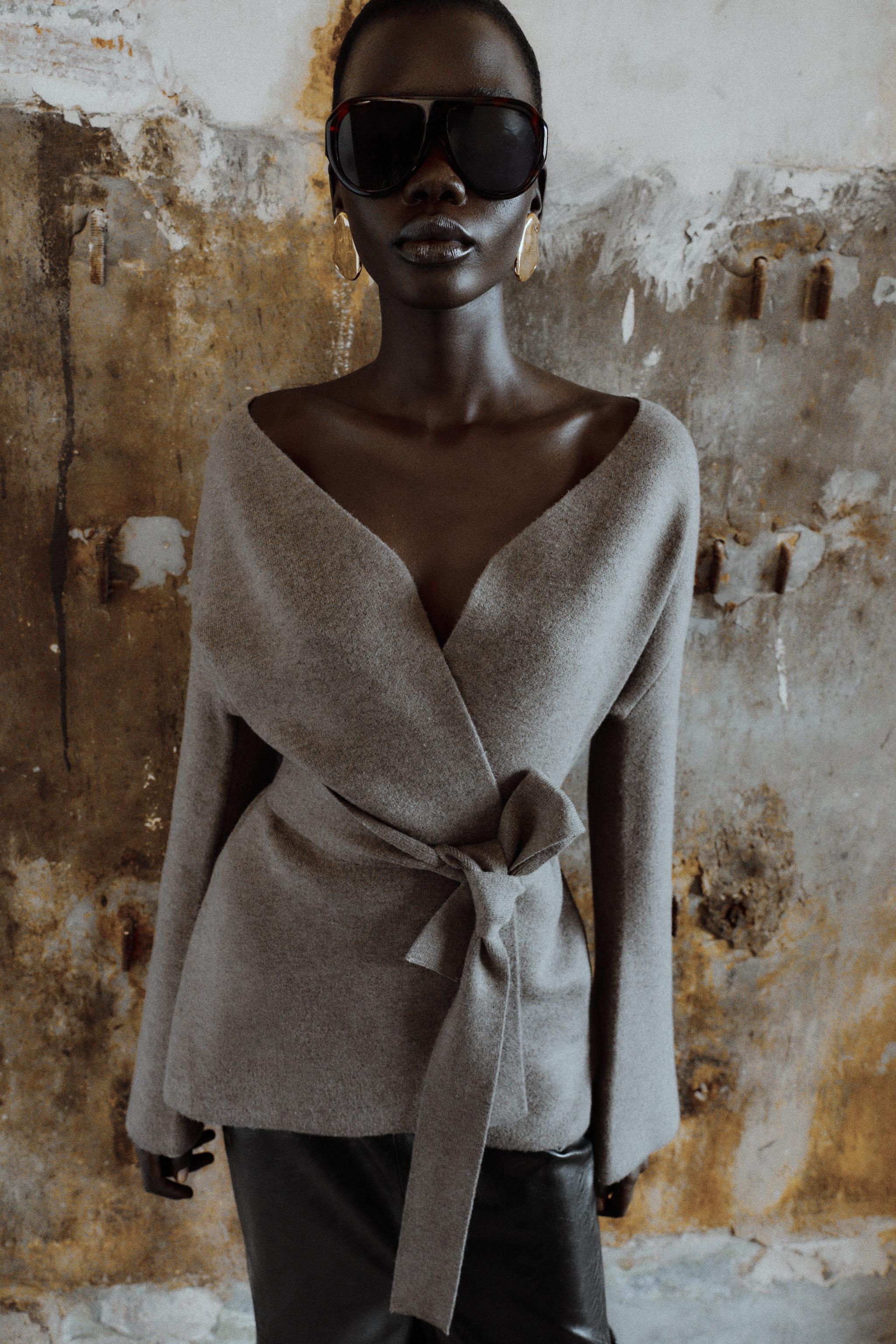 ZARA, Belted Knit Cardigan