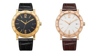 Bulgari Bulgari in yellow gold and rose gold on a white background