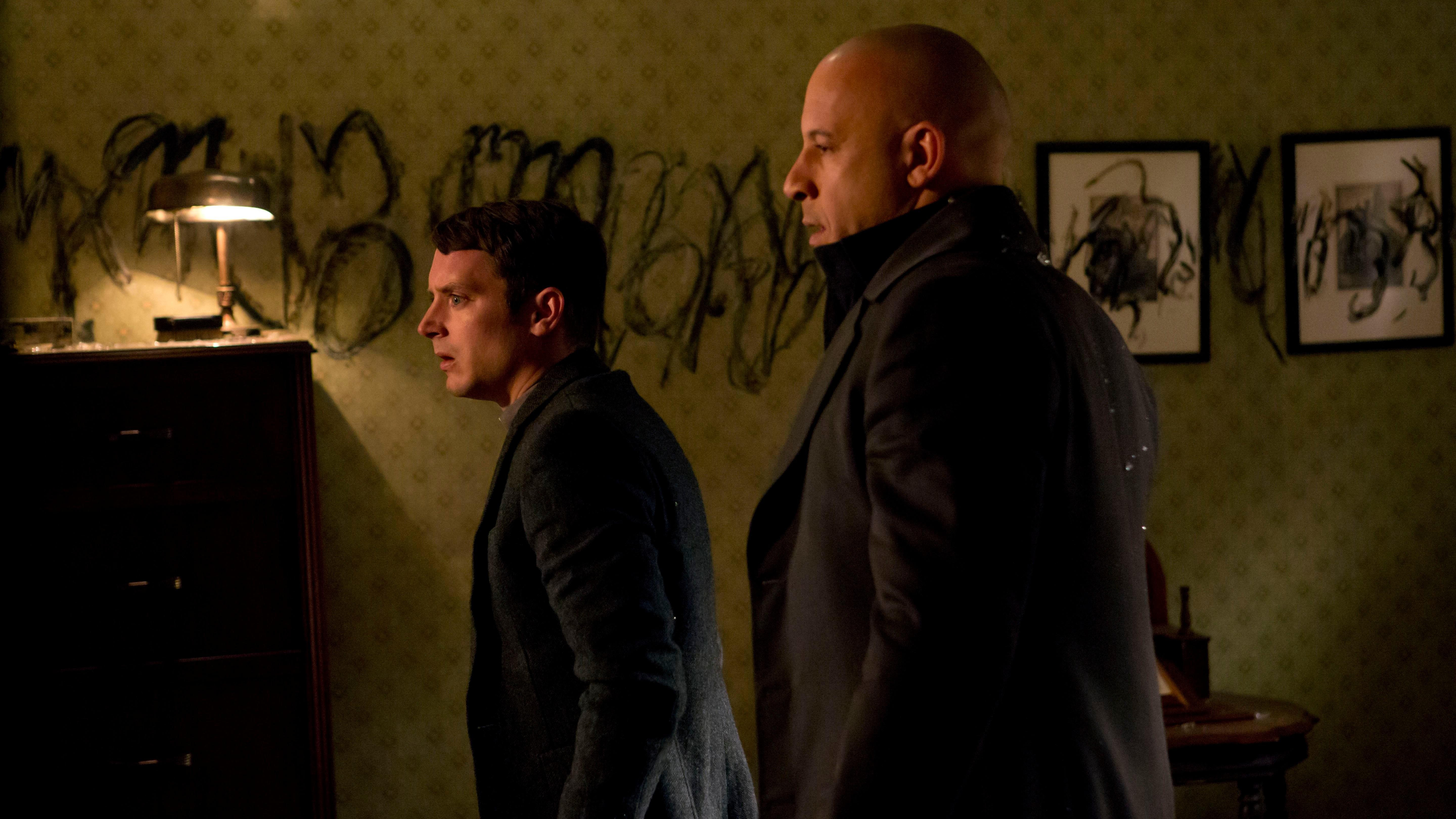 L-R: Elijah Wood and Vin Diesel in a scene from "The Last Witch Hunter"
