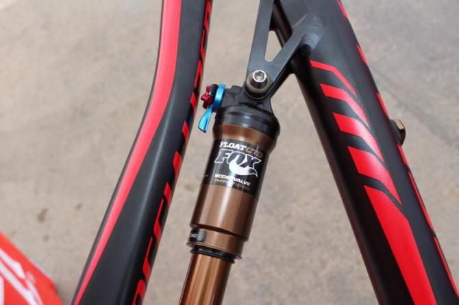 A Fox Float CTD 100mm shock is spec'ed with the frame