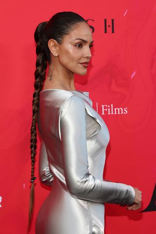 Eiza González wears a braided ponytail on the red carpet for her new movie Ash