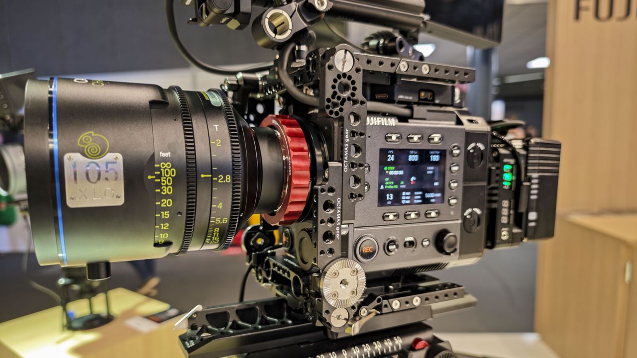 IBC 2025 show &ndash; Fujifilm GFX Eterna 55 cinema camera on a tripod