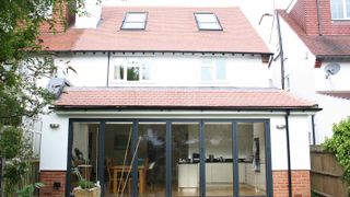 semi-detached house with single storey extension and rooflight loft conversion