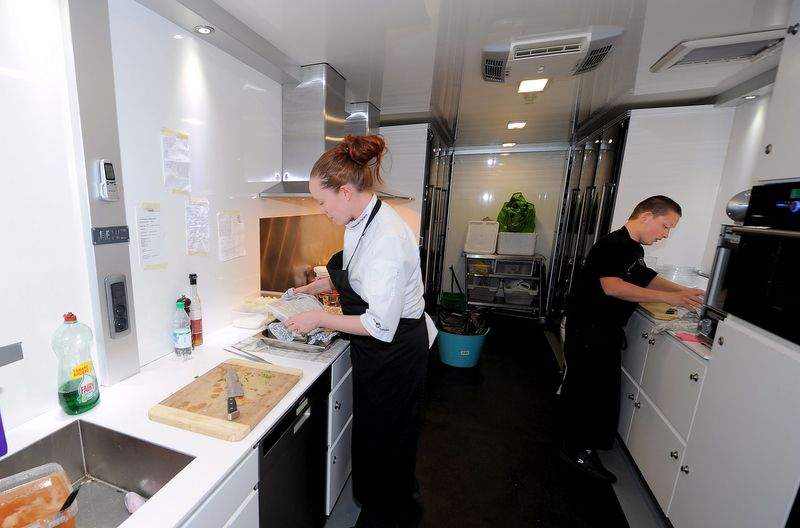 Hannah Grant preparing dinner in the kitchen