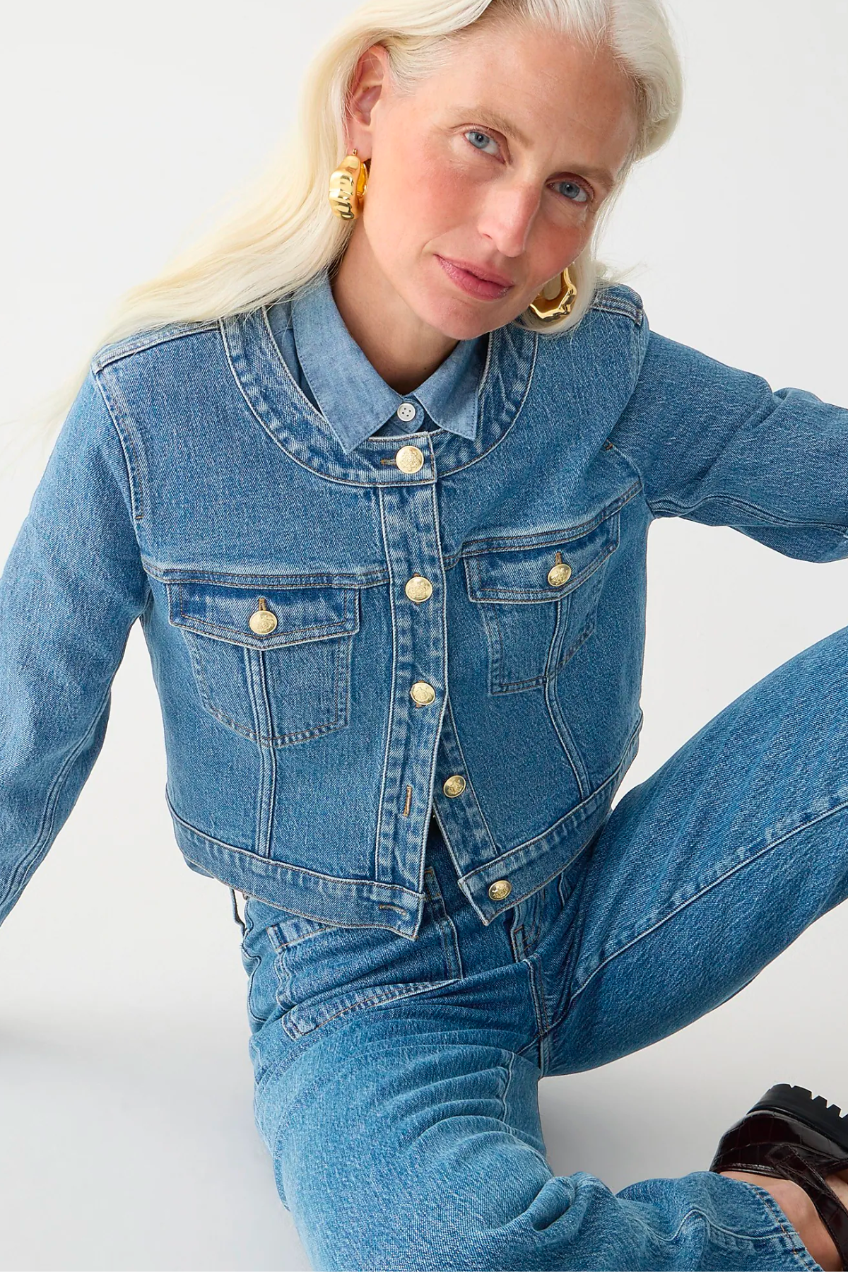 Louisa patch-pocket lady jacket in denim